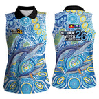 NAIDOC Week 2026 Women Sleeveless Polo Shirt Dreaming of Whales Aboriginal Dot Art