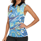 NAIDOC Week 2026 Women Sleeveless Polo Shirt Dreaming of Whales Aboriginal Dot Art
