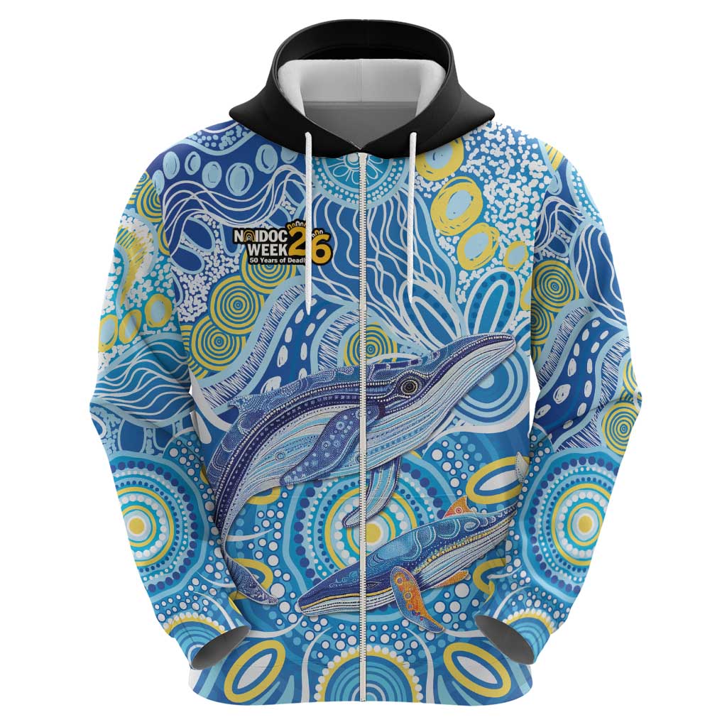 NAIDOC Week 2026 Zip Hoodie Dreaming of Whales Aboriginal Dot Art