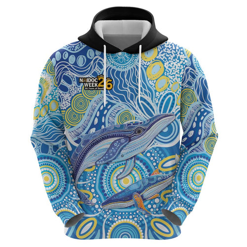 NAIDOC Week 2026 Zip Hoodie Dreaming of Whales Aboriginal Dot Art