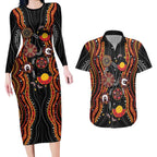 NAIDOC Week 2026 Couples Matching Long Sleeve Bodycon Dress and Hawaiian Shirt Together We Rise Together We Stay Deadly