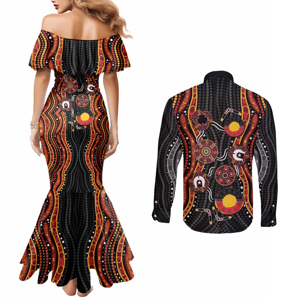 NAIDOC Week 2026 Couples Matching Mermaid Dress and Long Sleeve Button Shirt Together We Rise Together We Stay Deadly