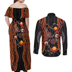 NAIDOC Week 2026 Couples Matching Off Shoulder Maxi Dress and Long Sleeve Button Shirt Together We Rise Together We Stay Deadly