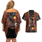 NAIDOC Week 2026 Couples Matching Off Shoulder Short Dress and Hawaiian Shirt Together We Rise Together We Stay Deadly