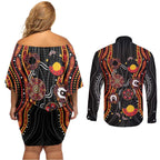 NAIDOC Week 2026 Couples Matching Off Shoulder Short Dress and Long Sleeve Button Shirt Together We Rise Together We Stay Deadly