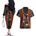 NAIDOC Week 2026 Couples Matching Off The Shoulder Long Sleeve Dress and Hawaiian Shirt Together We Rise Together We Stay Deadly