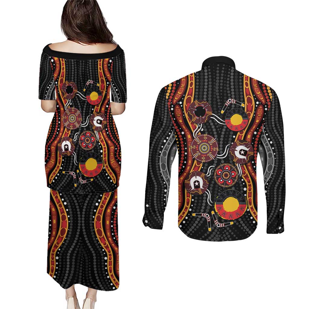 NAIDOC Week 2026 Couples Matching Puletasi and Long Sleeve Button Shirt Together We Rise Together We Stay Deadly
