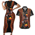 NAIDOC Week 2026 Couples Matching Short Sleeve Bodycon Dress and Hawaiian Shirt Together We Rise Together We Stay Deadly