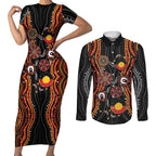 NAIDOC Week 2026 Couples Matching Short Sleeve Bodycon Dress and Long Sleeve Button Shirt Together We Rise Together We Stay Deadly