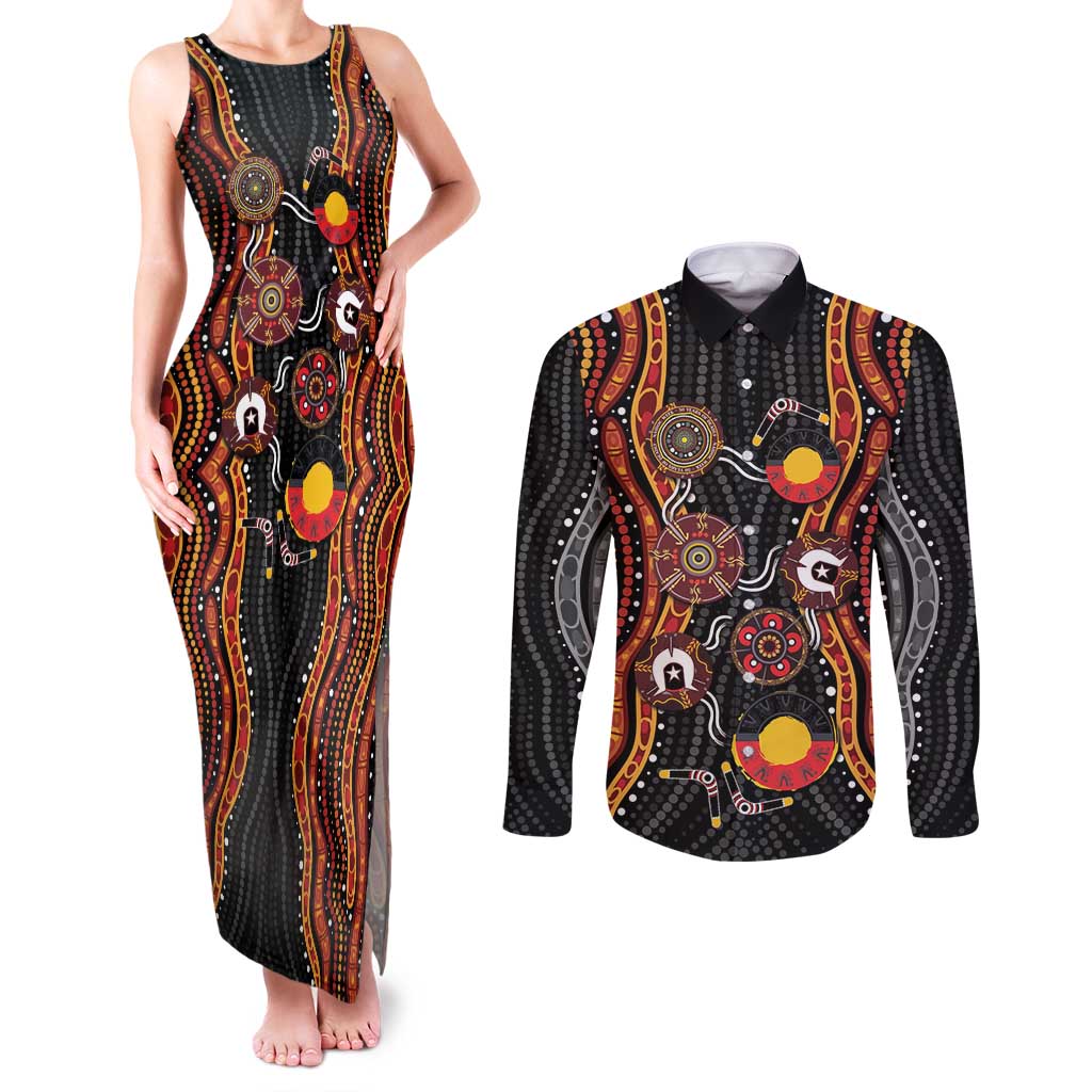 NAIDOC Week 2026 Couples Matching Tank Maxi Dress and Long Sleeve Button Shirt Together We Rise Together We Stay Deadly