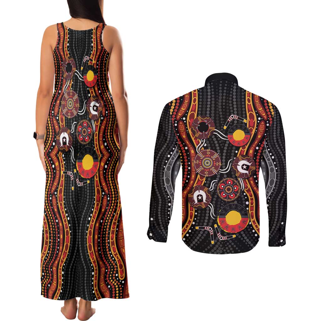NAIDOC Week 2026 Couples Matching Tank Maxi Dress and Long Sleeve Button Shirt Together We Rise Together We Stay Deadly