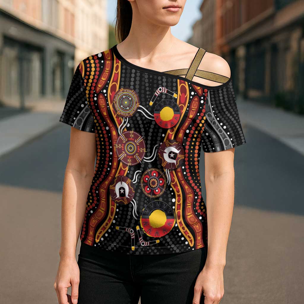 NAIDOC Week 2026 Cross Shoulder Shirt Together We Rise Together We Stay Deadly