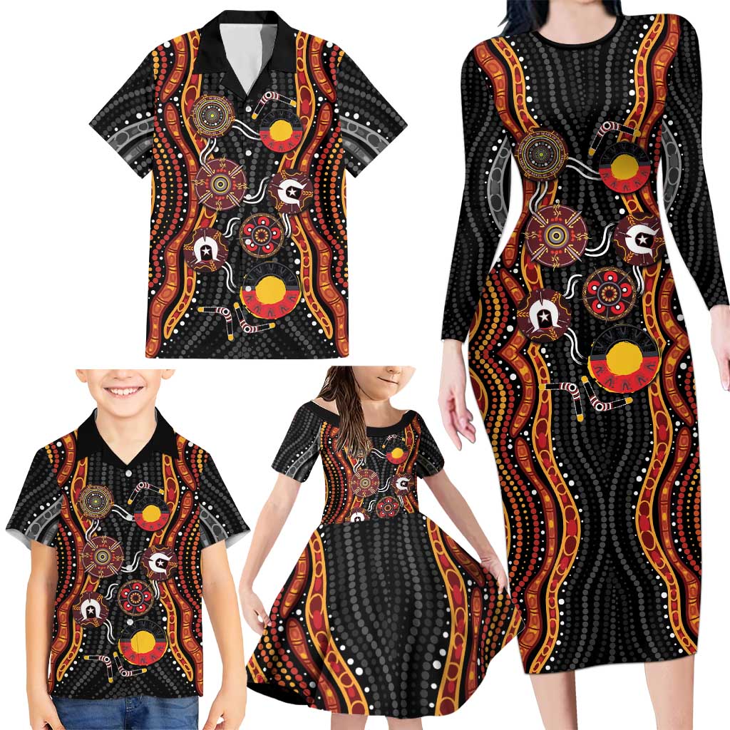 NAIDOC Week 2026 Family Matching Long Sleeve Bodycon Dress and Hawaiian Shirt Together We Rise Together We Stay Deadly
