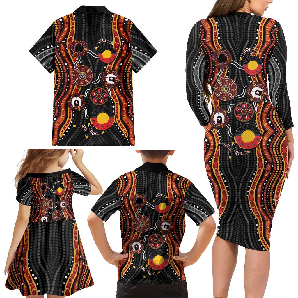 NAIDOC Week 2026 Family Matching Long Sleeve Bodycon Dress and Hawaiian Shirt Together We Rise Together We Stay Deadly