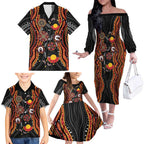 NAIDOC Week 2026 Family Matching Off The Shoulder Long Sleeve Dress and Hawaiian Shirt Together We Rise Together We Stay Deadly