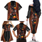 NAIDOC Week 2026 Family Matching Off The Shoulder Long Sleeve Dress and Hawaiian Shirt Together We Rise Together We Stay Deadly