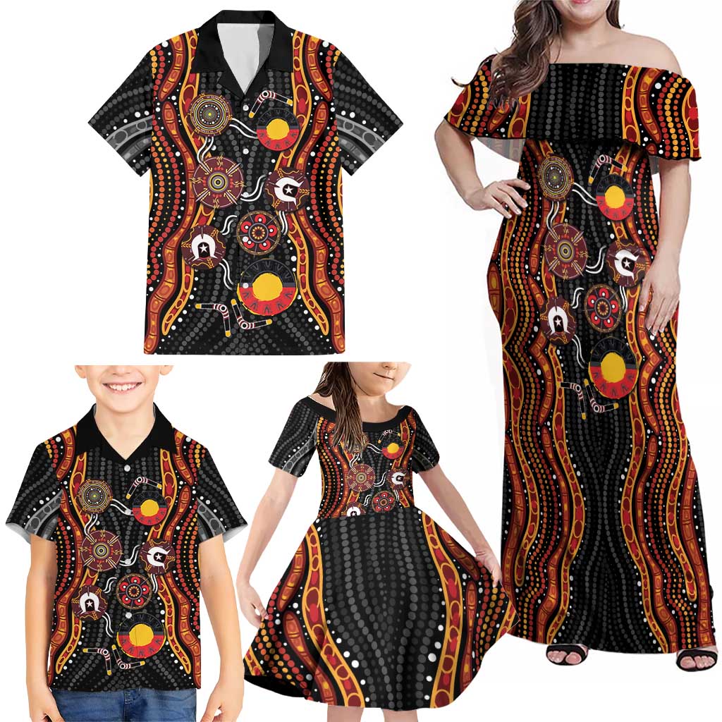 NAIDOC Week 2026 Family Matching Off Shoulder Maxi Dress and Hawaiian Shirt Together We Rise Together We Stay Deadly