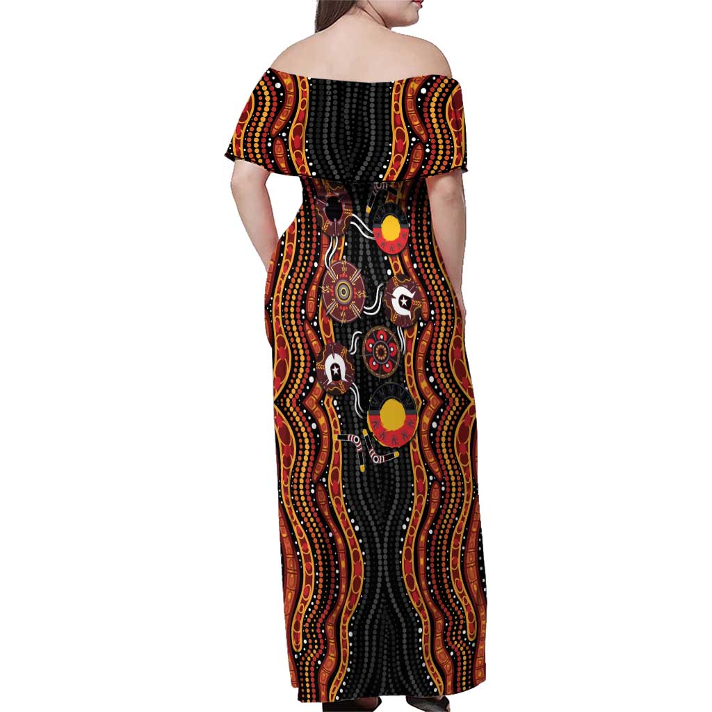 NAIDOC Week 2026 Family Matching Off Shoulder Maxi Dress and Hawaiian Shirt Together We Rise Together We Stay Deadly