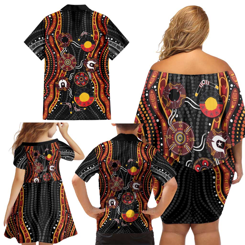 NAIDOC Week 2026 Family Matching Off Shoulder Short Dress and Hawaiian Shirt Together We Rise Together We Stay Deadly