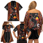 NAIDOC Week 2026 Family Matching Off Shoulder Short Dress and Hawaiian Shirt Together We Rise Together We Stay Deadly