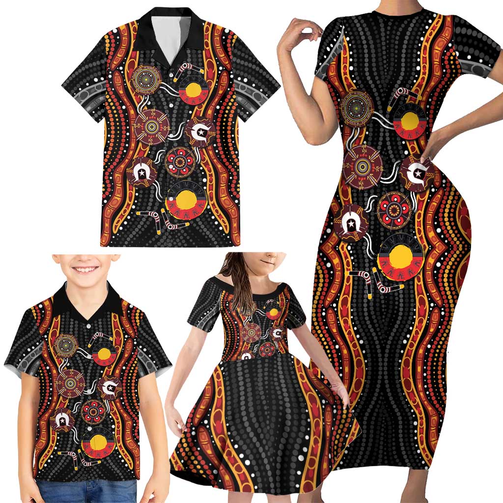 NAIDOC Week 2026 Family Matching Short Sleeve Bodycon Dress and Hawaiian Shirt Together We Rise Together We Stay Deadly
