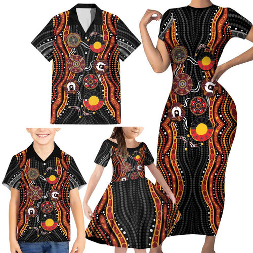 NAIDOC Week 2026 Family Matching Short Sleeve Bodycon Dress and Hawaiian Shirt Together We Rise Together We Stay Deadly