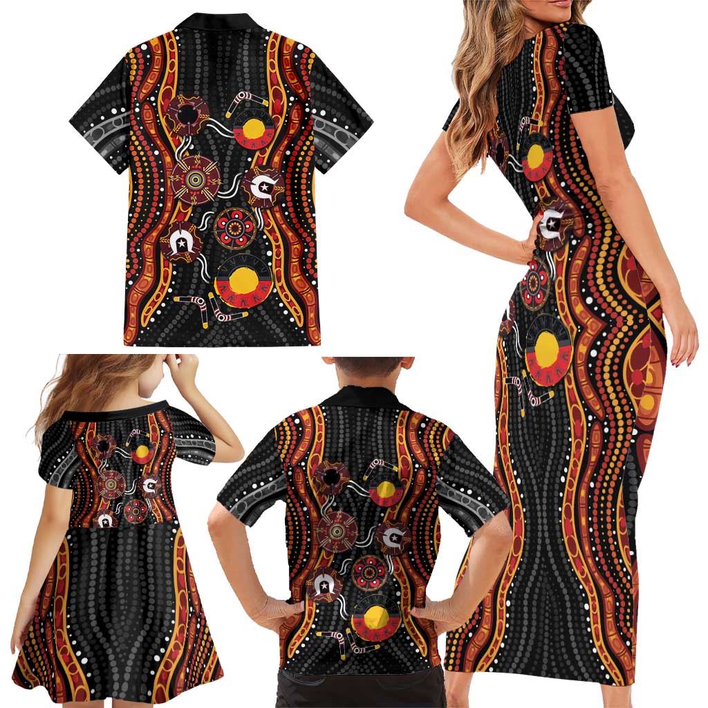 NAIDOC Week 2026 Family Matching Short Sleeve Bodycon Dress and Hawaiian Shirt Together We Rise Together We Stay Deadly