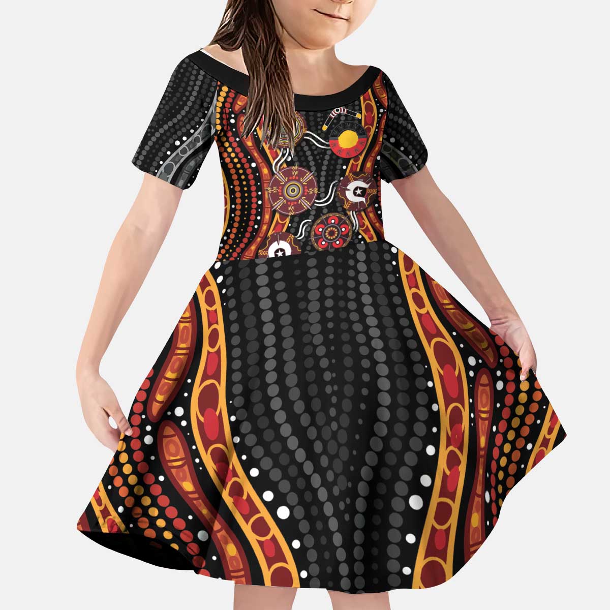 NAIDOC Week 2026 Kid Short Sleeve Dress Together We Rise Together We Stay Deadly