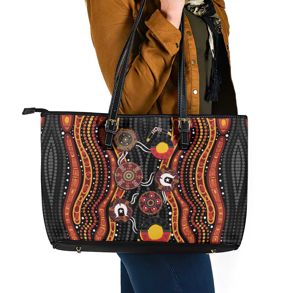 NAIDOC Week 2026 Leather Tote Bag Together We Rise Together We Stay Deadly