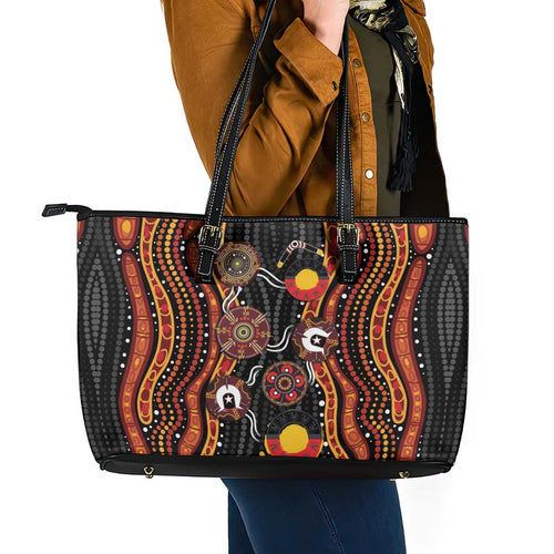 NAIDOC Week 2026 Leather Tote Bag Together We Rise Together We Stay Deadly