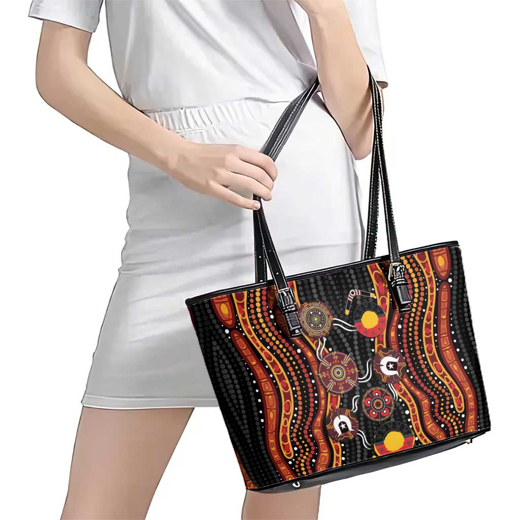 NAIDOC Week 2026 Leather Tote Bag Together We Rise Together We Stay Deadly