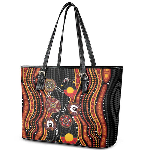 NAIDOC Week 2026 Leather Tote Bag Together We Rise Together We Stay Deadly