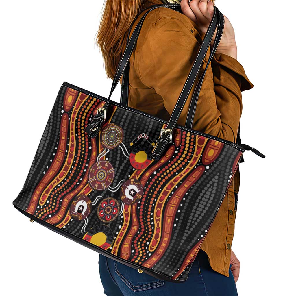 NAIDOC Week 2026 Leather Tote Bag Together We Rise Together We Stay Deadly