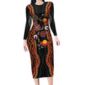 NAIDOC Week 2026 Long Sleeve Bodycon Dress Together We Rise Together We Stay Deadly