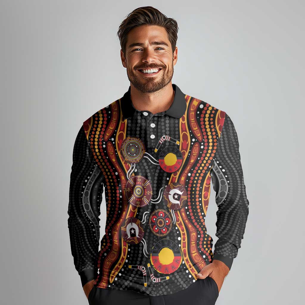 NAIDOC Week 2026 Long Sleeve Polo Shirt Together We Rise Together We Stay Deadly