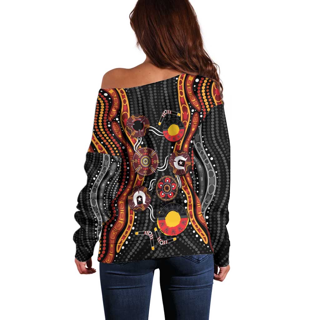 NAIDOC Week 2026 Off Shoulder Sweater Together We Rise Together We Stay Deadly