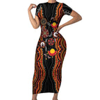 NAIDOC Week 2026 Short Sleeve Bodycon Dress Together We Rise Together We Stay Deadly