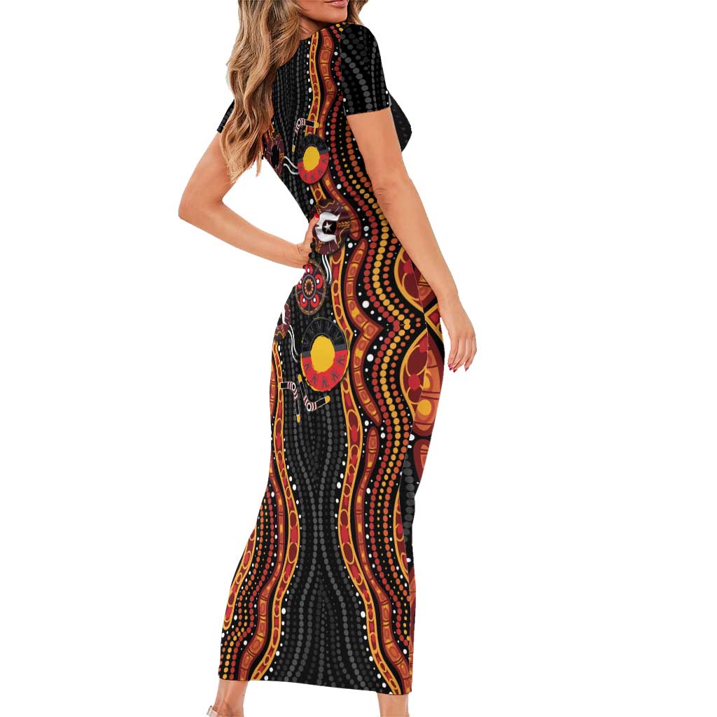 NAIDOC Week 2026 Short Sleeve Bodycon Dress Together We Rise Together We Stay Deadly
