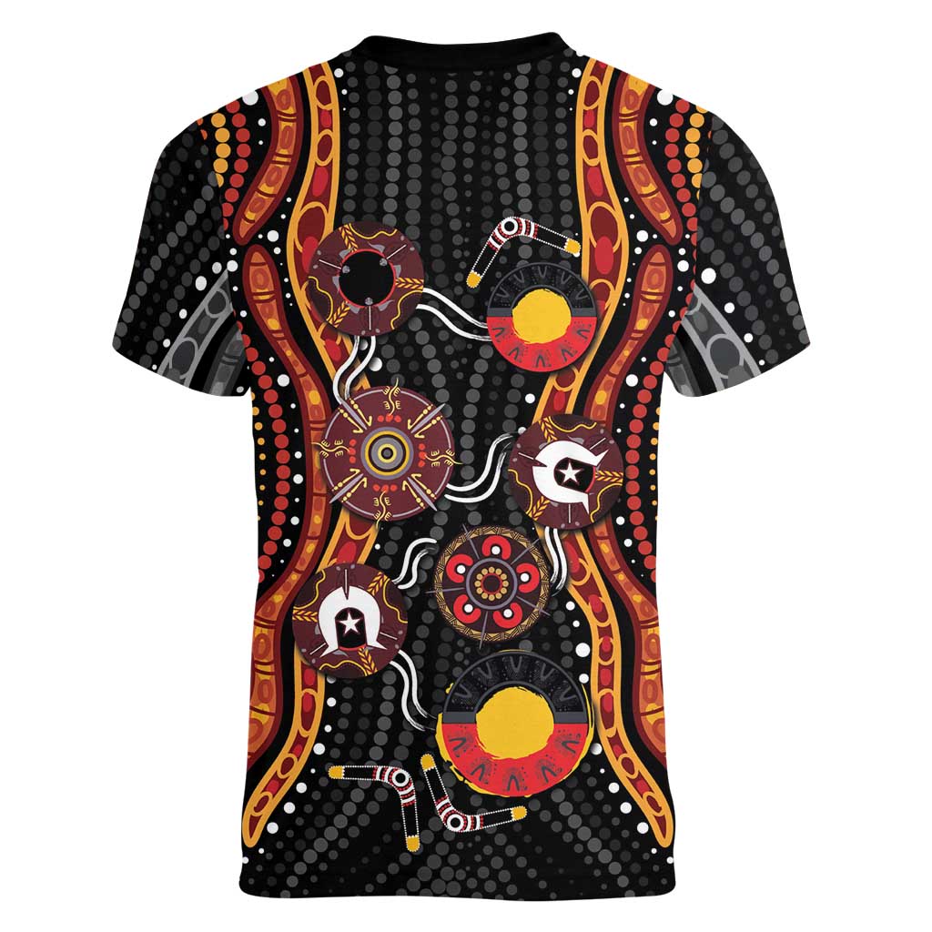 NAIDOC Week 2026 Women V-Neck T-Shirt Together We Rise Together We Stay Deadly