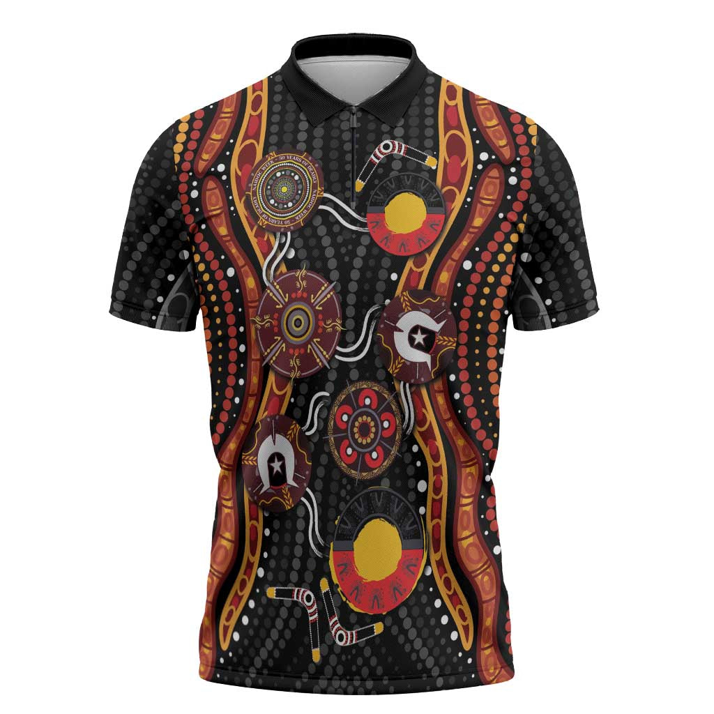 NAIDOC Week 2026 Zipper Polo Shirt Together We Rise Together We Stay Deadly