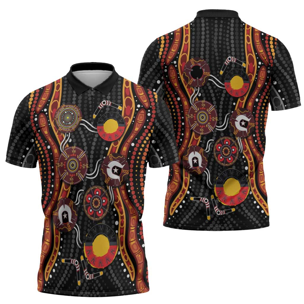 NAIDOC Week 2026 Zipper Polo Shirt Together We Rise Together We Stay Deadly