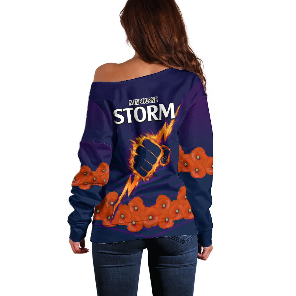 anzac-2023-melbourne-storm-rugby-off-shoulder-sweater-poppy-flowers-sporty-style