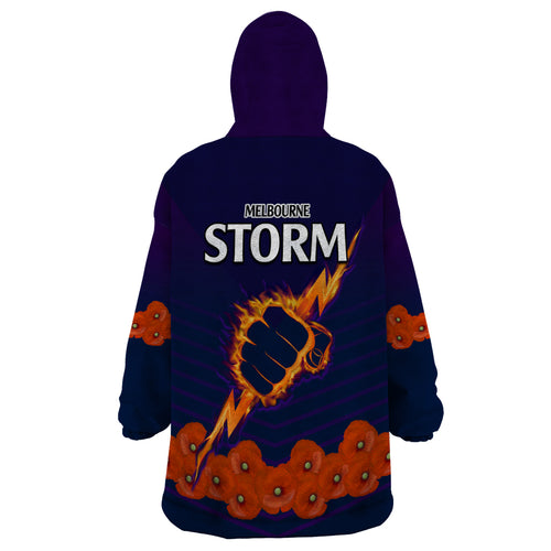 anzac-2023-melbourne-storm-rugby-wearable-blanket-hoodie-poppy-flowers-sporty-style