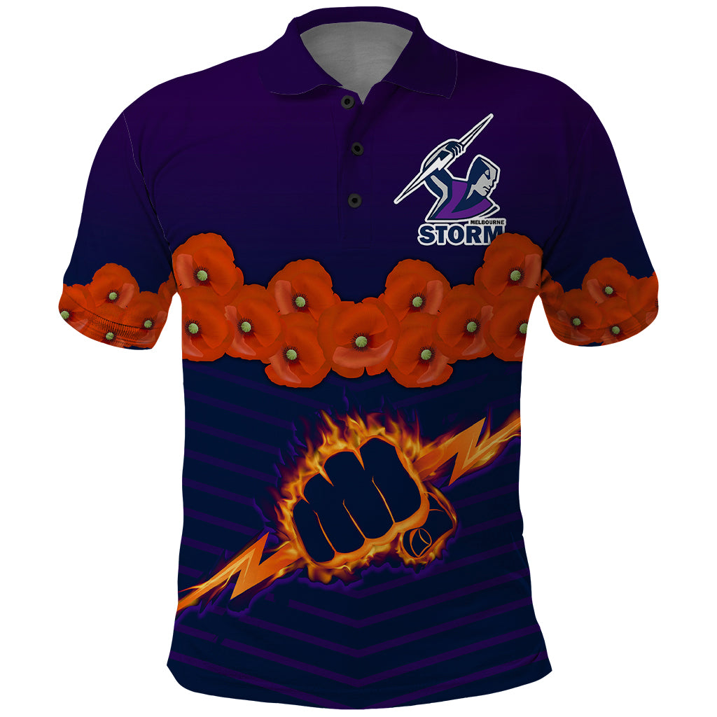 custom-text-and-number-anzac-2023-melbourne-storm-rugby-polo-shirt-poppy-flowers-sporty-style