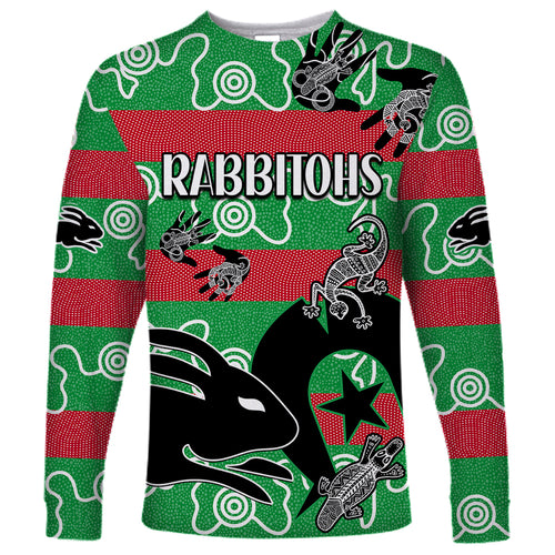 naidoc-rabbitohs-rugby-long-sleeve-shirt-go-the-bunnies-aboriginal-dots