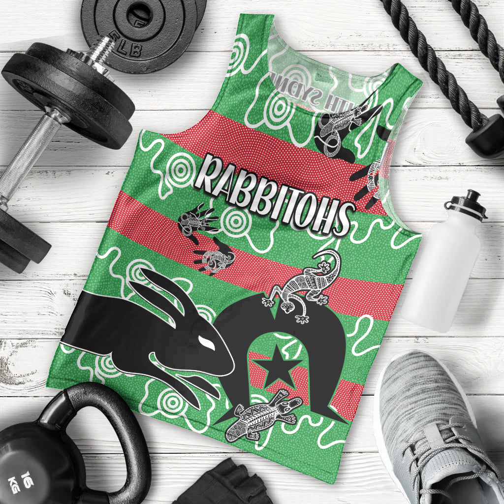 naidoc-rabbitohs-rugby-men-tank-top-go-the-bunnies-aboriginal-dots