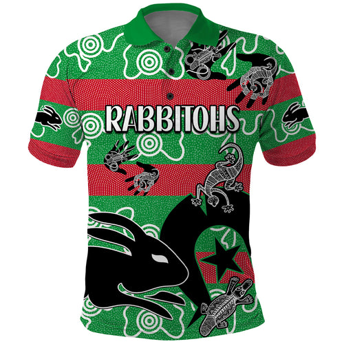naidoc-rabbitohs-rugby-polo-shirt-go-the-bunnies-aboriginal-dots
