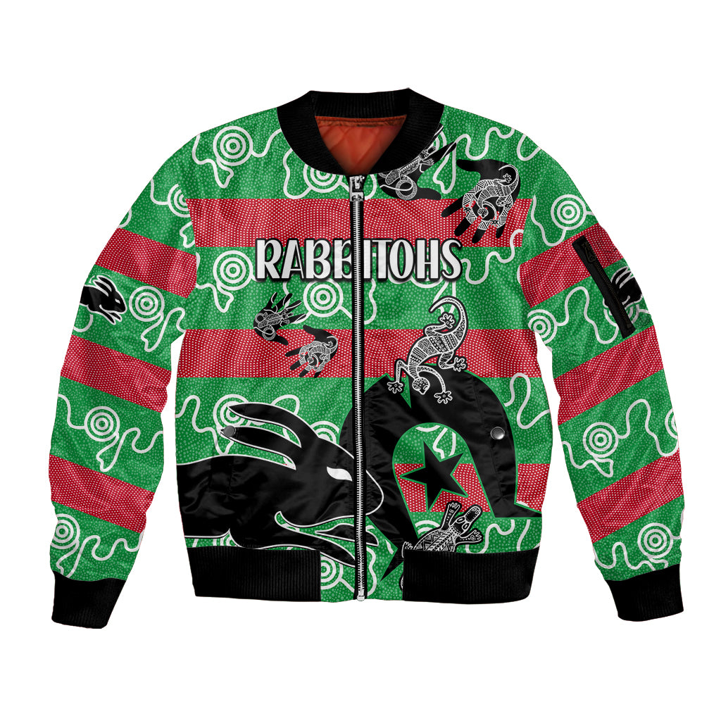 naidoc-rabbitohs-rugby-sleeve-zip-bomber-jacket-go-the-bunnies-aboriginal-dots