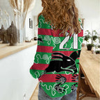 (Custom Text And Number) NAIDOC Rabbitohs Rugby Women Casual Shirt Go The Bunnies Aboriginal Dots LT9