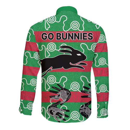rabbitohs-rugby-premiers-long-sleeve-button-shirt-go-the-bunnies-aboriginal-dots